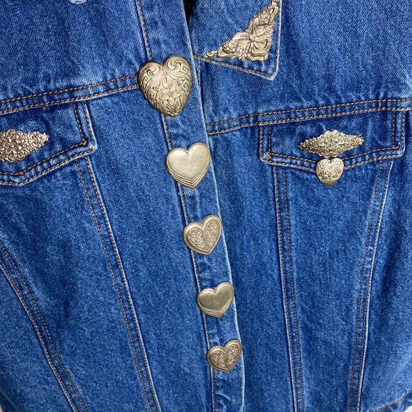 Vintage Denim Brass Menagerie Jean Vest - Picture 2 of 6